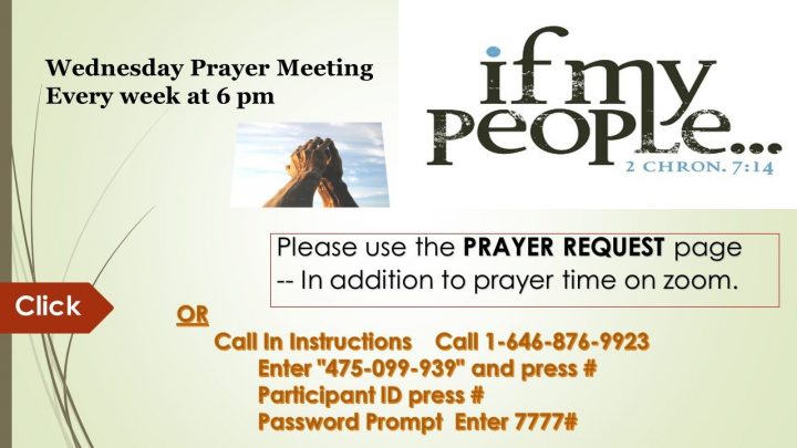 >> Click Here to join us for this live Prayer Meeting via Zoom.